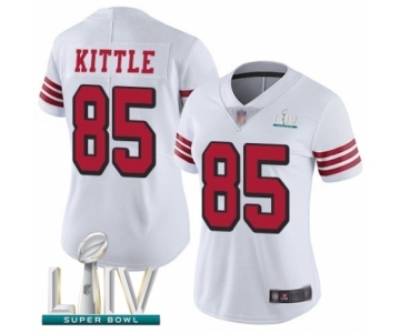 Women's San Francisco 49ers #85 George Kittle Limited White Rush Vapor Untouchable Super Bowl LIV Bound Football Jersey