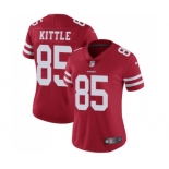 Women's San Francisco 49ers #85 George Kittle Red Team Color Vapor Untouchable Limited Player Football Jersey