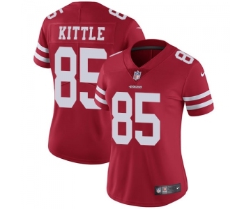 Women's San Francisco 49ers #85 George Kittle Red Team Color Vapor Untouchable Limited Player Football Jersey