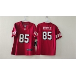 Women's San Francisco 49ers #85 George Kittle Red Vapor Alternate Football Stitched Jersey