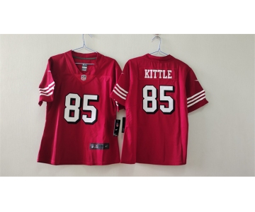 Women's San Francisco 49ers #85 George Kittle Red Vapor Alternate Football Stitched Jersey