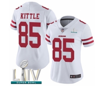 Women's San Francisco 49ers #85 George Kittle White Vapor Untouchable Limited Player Super Bowl LIV Bound Football Jersey