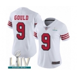 Women's San Francisco 49ers #9 Robbie Gould Limited White Rush Vapor Untouchable Super Bowl LIV Bound Football Jersey