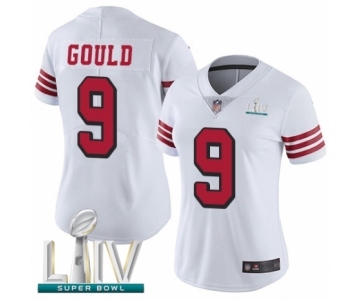 Women's San Francisco 49ers #9 Robbie Gould Limited White Rush Vapor Untouchable Super Bowl LIV Bound Football Jersey