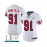 Women's San Francisco 49ers #91 Arik Armstead Limited White Rush Vapor Untouchable Super Bowl LIV Bound Football Jersey