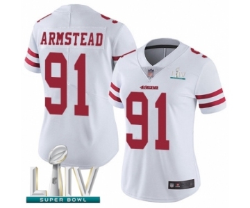 Women's San Francisco 49ers #91 Arik Armstead White Vapor Untouchable Limited Player Super Bowl LIV Bound Football Jersey