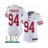 Women's San Francisco 49ers #94 Solomon Thomas White Vapor Untouchable Limited Player Super Bowl LIV Bound Football Jersey