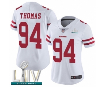 Women's San Francisco 49ers #94 Solomon Thomas White Vapor Untouchable Limited Player Super Bowl LIV Bound Football Jersey