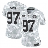 Women's San Francisco 49ers #97 Nick Bosa 2024 F.U.S.E Arctic Camo Salute To Service Limited Stitched Jersey