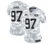 Women's San Francisco 49ers #97 Nick Bosa 2024 F.U.S.E Arctic Camo Salute To Service Limited Stitched Jersey