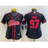 Women's San Francisco 49ers #97 Nick Bosa Black With Patch Cool Base Stitched Baseball Jersey