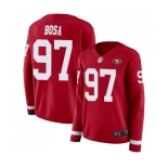 Women's San Francisco 49ers #97 Nick Bosa Limited Red Therma Long Sleeve Football Jersey