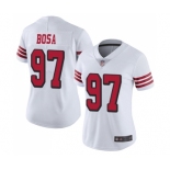 Women's San Francisco 49ers #97 Nick Bosa Limited White Rush Vapor Untouchable Football Jersey