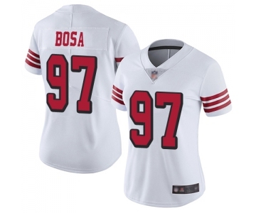 Women's San Francisco 49ers #97 Nick Bosa Limited White Rush Vapor Untouchable Football Jersey