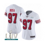 Women's San Francisco 49ers #97 Nick Bosa Limited White Rush Vapor Untouchable Super Bowl LIV Bound Football Jersey