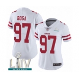 Women's San Francisco 49ers #97 Nick Bosa White Vapor Untouchable Limited Player Super Bowl LIV Bound Football Jersey