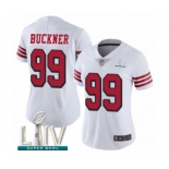 Women's San Francisco 49ers #99 DeForest Buckner Limited White Rush Vapor Untouchable Super Bowl LIV Bound Football Jersey