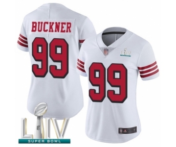 Women's San Francisco 49ers #99 DeForest Buckner Limited White Rush Vapor Untouchable Super Bowl LIV Bound Football Jersey