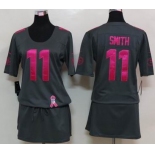 nike women nfl jerseys san francisco 49ers #11 smith dk.grey[breast cancer awareness]