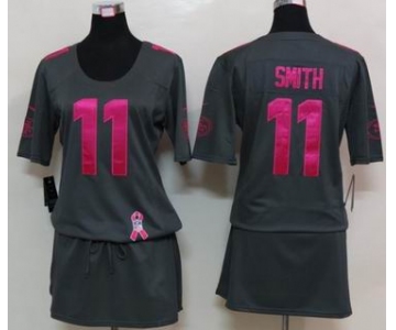 nike women nfl jerseys san francisco 49ers #11 smith dk.grey[breast cancer awareness]