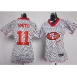 nike women nfl jerseys san francisco 49ers #11 smith [fem fan zebra]