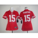 nike women nfl jerseys san francisco 49ers #15 crabtree red[nike limited]