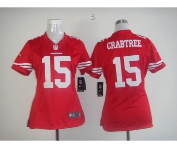 nike women nfl jerseys san francisco 49ers #15 crabtree red[nike limited]