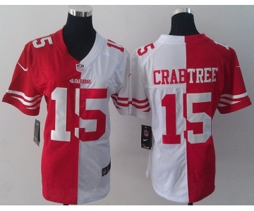 nike women nfl jerseys san francisco 49ers #15 crabtree white-red[nike split]