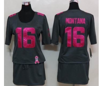 nike women nfl jerseys san francisco 49ers #16 joe dk.grey[breast cancer awareness]