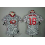 nike women nfl jerseys san francisco 49ers #16 joe [fem fan zebra]