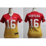 nike women nfl jerseys san francisco 49ers #16 joe montana red-yellow[nike drift fashion][second version]