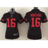 nike women nfl jerseys san francisco 49ers #16 montana black[nike]