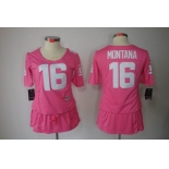 nike women nfl jerseys san francisco 49ers #16 montana pink[breast cancer awareness]