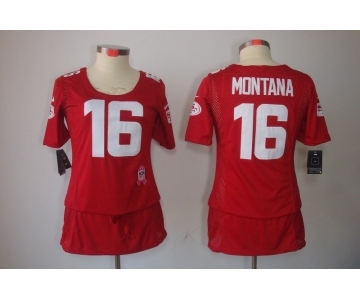 nike women nfl jerseys san francisco 49ers #16 montana red[breast cancer awareness]