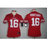 nike women nfl jerseys san francisco 49ers #16 montana red[nike]