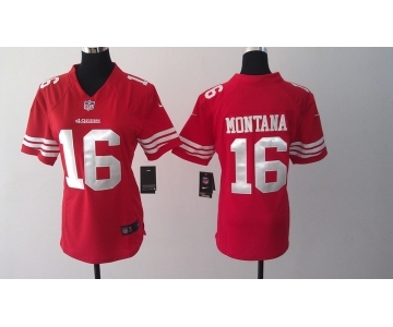 nike women nfl jerseys san francisco 49ers #16 montana red[nike]