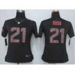 nike women nfl jerseys san francisco 49ers #21 bush black[nike impact limited][bush]