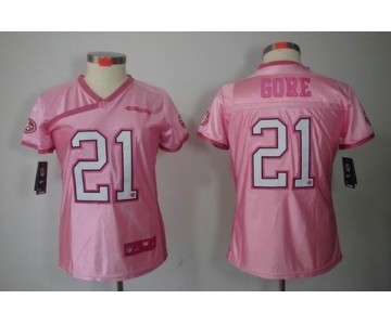 nike women nfl jerseys san francisco 49ers #21 frank gore pink[2012 nike love]