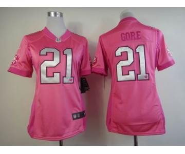 nike women nfl jerseys san francisco 49ers #21 frank gore pink[nike love's]