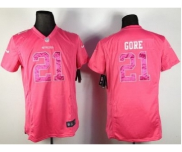 nike women nfl jerseys san francisco 49ers #21 frank gore pink[nike]