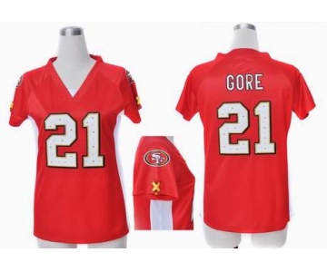 nike women nfl jerseys san francisco 49ers #21 frank gore red[draft him ii top