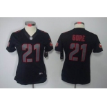 nike women nfl jerseys san francisco 49ers #21 gore black[nike impact limited]