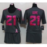 nike women nfl jerseys san francisco 49ers #21 gore dk.grey[breast cancer awareness]