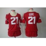 nike women nfl jerseys san francisco 49ers #21 gore red[breast cancer awareness]