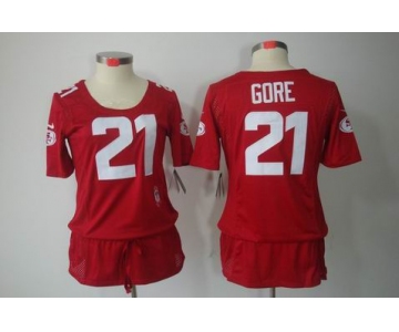 nike women nfl jerseys san francisco 49ers #21 gore red[breast cancer awareness]