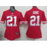 nike women nfl jerseys san francisco 49ers #21 gore red[nike]