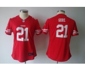 nike women nfl jerseys san francisco 49ers #21 gore red[nike]