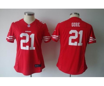 nike women nfl jerseys san francisco 49ers #21 gore red[nike]