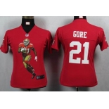 nike women nfl jerseys san francisco 49ers #21 gore red[portrait fashion]