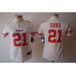 nike women nfl jerseys san francisco 49ers #21 gore white[nike limited]